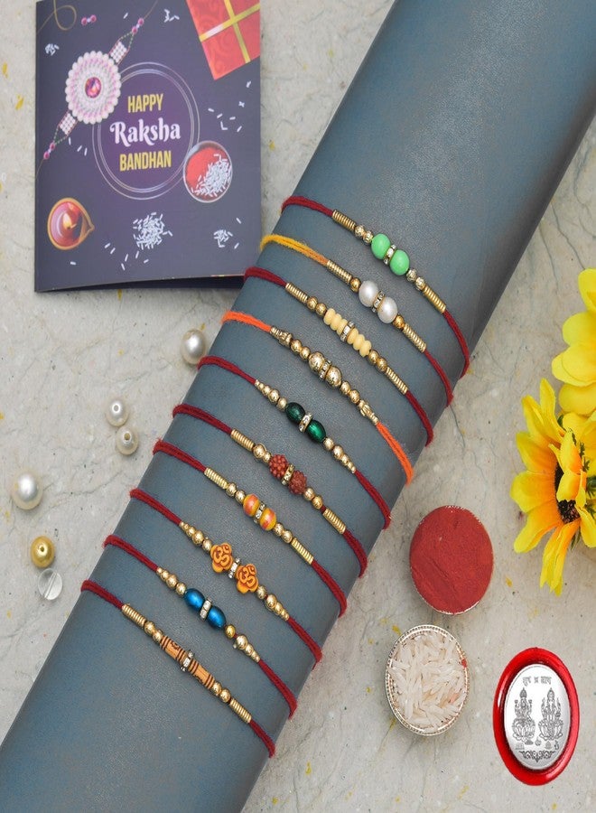 OSMOSIS Combo of 10 Dora Rakhi Set for Brother, Bhaiya, Bhabhi for Rakhi/Rakshabandhan with Roli Chawal & Greeting Card | Premium Rakhi Hamper RKHMPR88 - Image 1